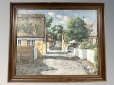 Danish School : A cobbled street, oil on canvas, 61 cm x 49 cm.