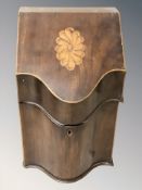 A George III inlaid mahogany knife box,