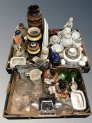 Assorted ceramics and glassware including West German pottery vase, kitchen storage jars,