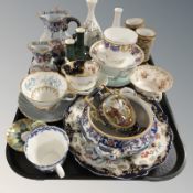 Assorted ceramics including Masons ironstone jugs,