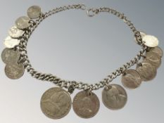 A silver Albert set with Georgian and other silver coins 73.