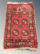A Turkoman rug, Afghanistan, 112 cm x 69 cm.