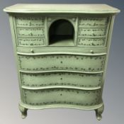A Scandinavian painted serpentine front chest,