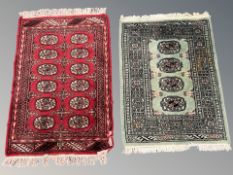 Two Lahore Bokhara rugs, Pakistan,