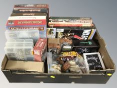 A collection of tabletop gaming miniatures including Warhammer, related volumes, etc.