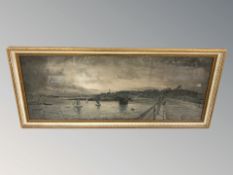 After John Falconar Slater (1857-1937) Tynemouth 1899/1901, over-painted print,