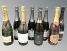 Eight various bottles of Champagne, Cava, etc.