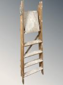 A pine step ladder