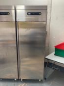 A Moretti Forni iLab stainless steel single door fridge, 71 cm width.