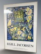 An Egill Jacobsen exhibition gallery print, 99 cm x 69 cm.