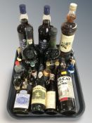A group of alcohol including croft port, dark rum,