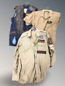 A shooting waistcoat, together with two further shirts with shooting sponsorship emblems.