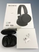 A pair of Sony WH-CH520 wireless stereo headphones,