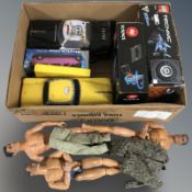 A box of Lego Technic DInky sign Action man etc