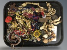 A group of African beads and necklaces etc