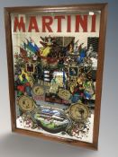 A reproduction Martini mirror 61 cm x 86 cm