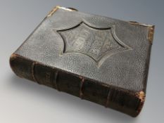 A 19th century holy bible with gilt brass mounts
