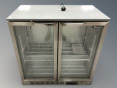 A Lizard double door commercial bottle fridge with key,