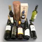 A group of alcohol, Cotes du Rhone, white wine,