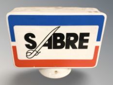 A Sabre petrol globe sign