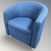 An Albany Furniture blue turquoise tub chair.