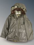 A Barbour Bedale child's wax jacket, size 81 cm.