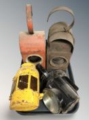 Four vintage railway lamps