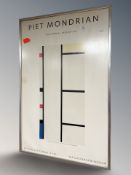 A Piet Mondrian exhibition gallery print, 86 cm x 56 cm.