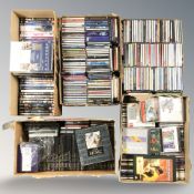 Five boxes of cds and dvds,