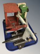 Vintage and tin plated toys including Triang, model crane,