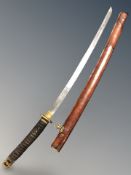 A good quality copy of a Second World War Japanese NCO's katana, blade 66 cm,