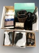 A large quantity of lady's shoes and boots, some unused, Clarks, etc, most size UK 4 and 4 1/2.