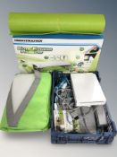 A group of Nintendo Wii with fitness thrustmaster, mat,