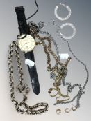 A gent's Emporio Armani gold plated quartz calendar wristwatch, case 45 mm,