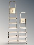 Two aluminium step ladders.