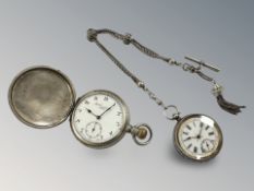 A silver full hunter pocket watch signed Thomas Russell, Liverpool,