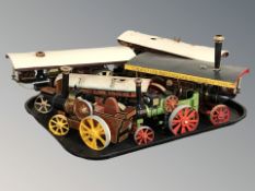 A group of steam engines models