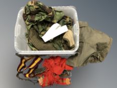 A box of military clothing,