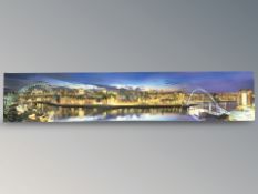 A photographic canvas print of the Newcastle and Gateshead Quayside, 37 cm x 190 cm.