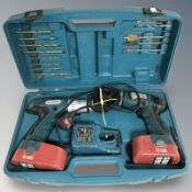 A Boschmann two part cordless drill set in box with charger