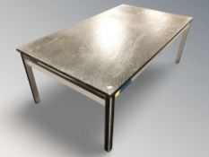 A Scandinavian slate topped coffee table.