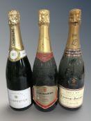 A bottle of Laurent-Perrier champagne, 750 ml, a bottle of A Carpentier brut champagne, 750 ml,