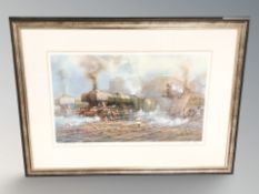 After David Bell : Flying Scotsman, Leaving King's Cross, limited edition colour print,