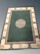 A contemporary green carpet.