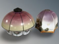 Two 20th century glass light shades