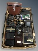 A group of opera glasses, field glasses, binoculars,