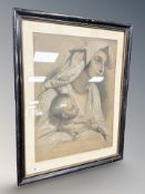 Edouard Alexandre Sain (1830-1910) : Mother holding child, pastel, 43 cm x 58 cm.