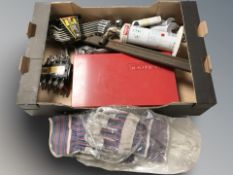 A quantity of tools including ring spanner set, blow torch, wrench,