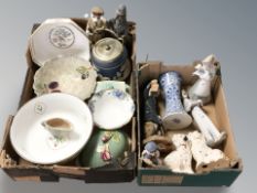 Assorted ceramics including Royal Albert Moonlight rose bowl, jasper ware biscuit barrel,