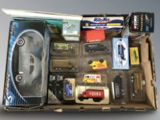 A group of boxed die cast cars including Corgi Classics, Solido, Matchbox, etc.